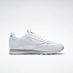 Reebok Classic Leather Turnschuhe Herren - Weiß/HellGrau - DE 765-REO